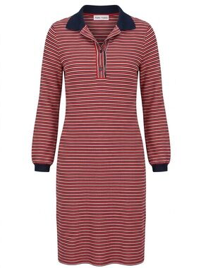 Toni Todd Red & Navy Stripe Long Sleeve Polo Dress